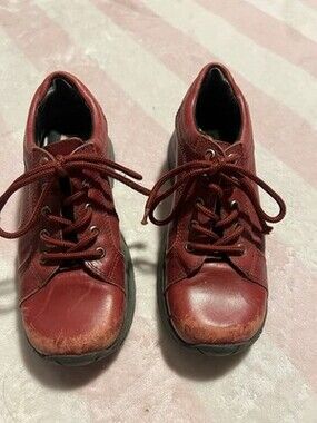 Steve Madden Garvey Red Leather Platform Oxfords 7.5B Chunky Y2K Grunge